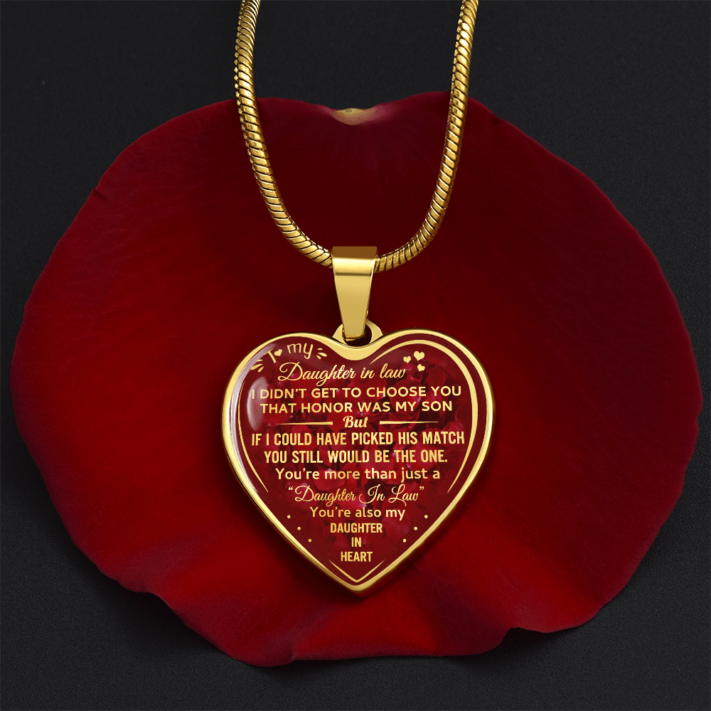To My Daughter In Law Love Gift Luxury Heart Pendant Necklace for Bonus Daughter (134032062455)