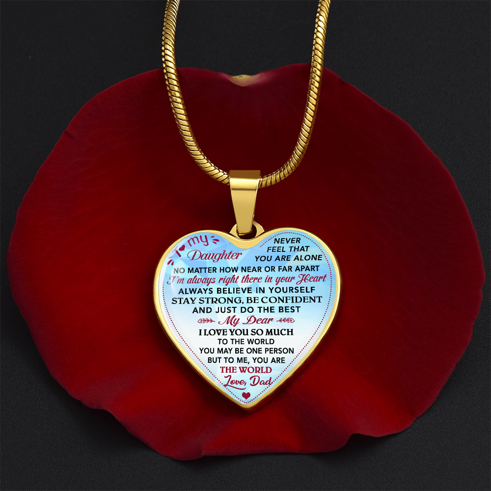 Father & Daughter Unique Inspirational Heart Necklace Gift For Little Princess (133105599807)