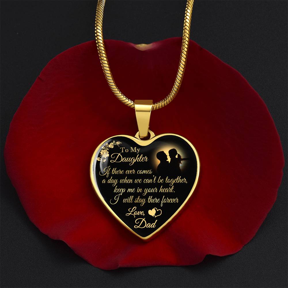Dad To Daughter Forever Love Heart Necklace - Unique Gift for Little Girl - Meaningful Present for Birthday, Back to School, Christmas