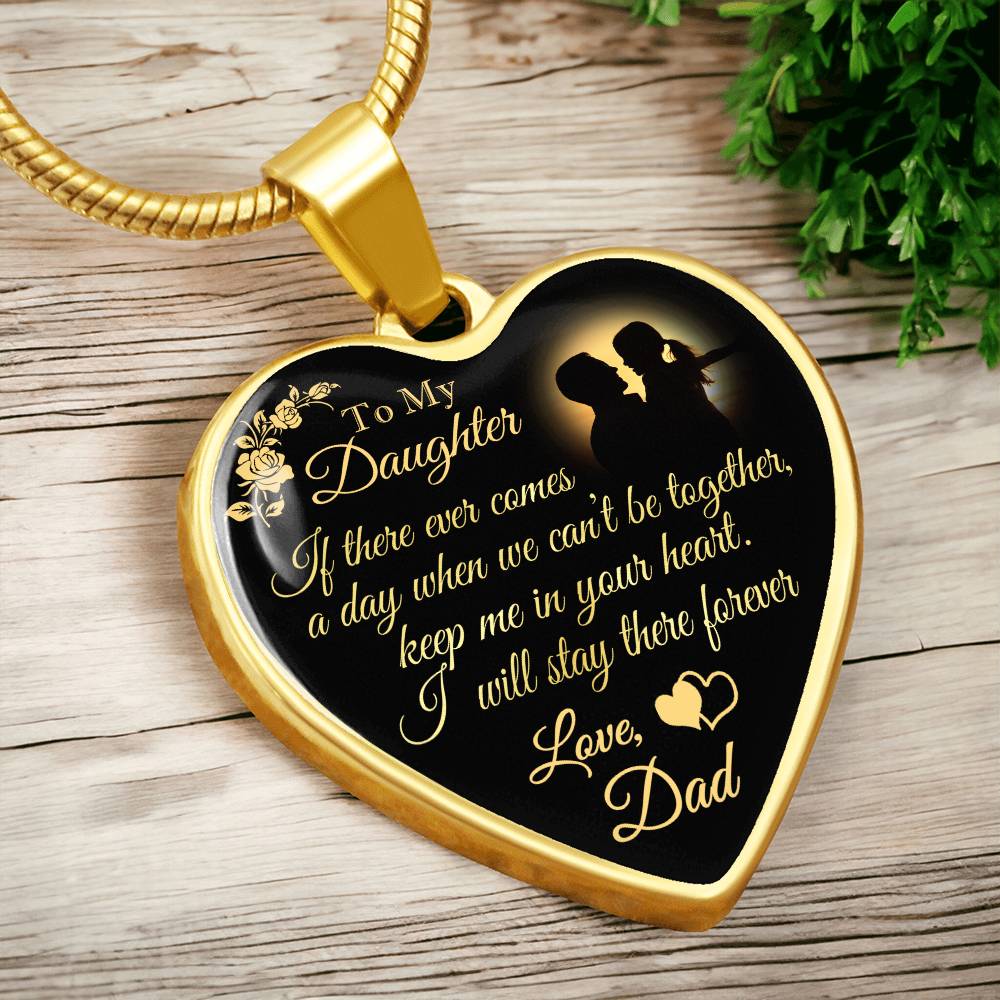 Dad To Daughter Forever Love Heart Necklace - Unique Gift for Little Girl - Meaningful Present for Birthday, Back to School, Christmas