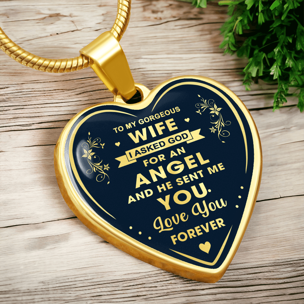 To My Wife Heart Necklace Gift from Husband, Birthday Gift for Soulmate, Husband and Wife Present