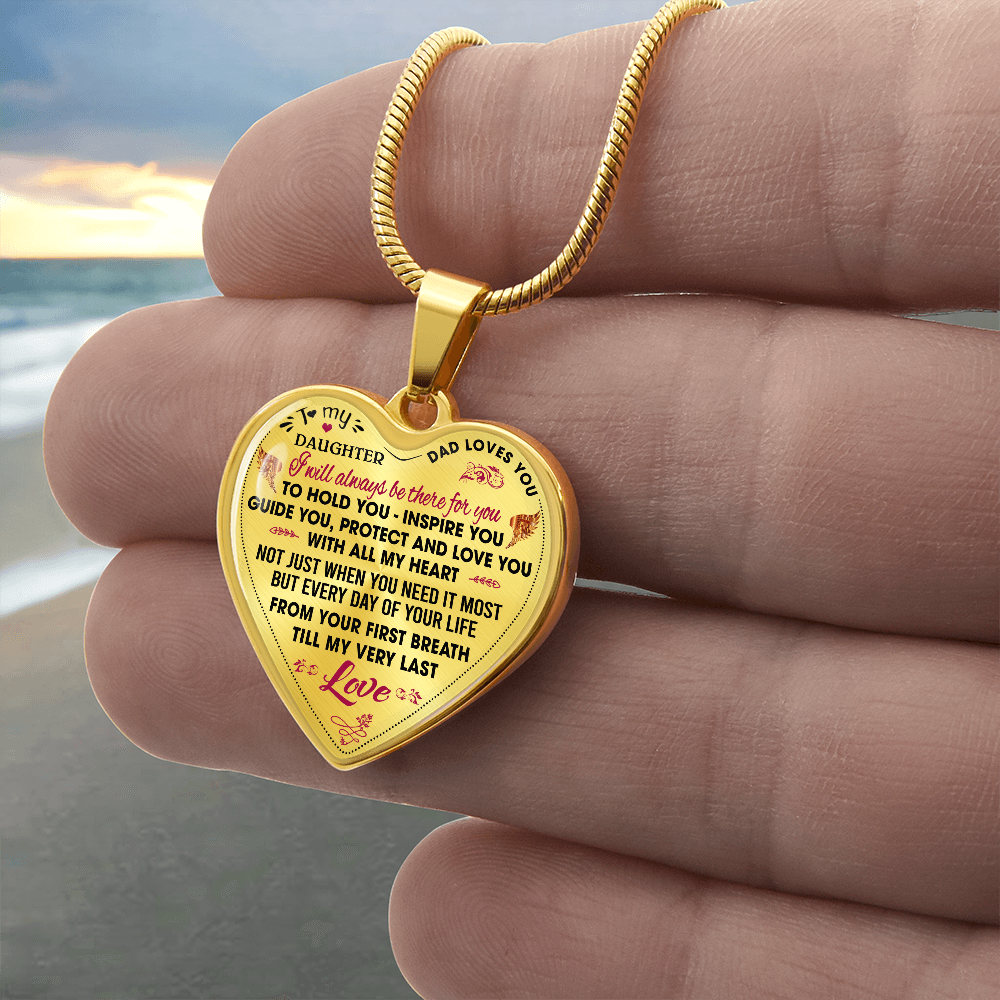 Proud Father to Daughter Gifts from Daddy Papa - Unique Novelty Luxury Necklace (132869730796 - I)