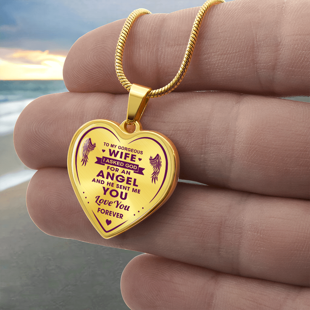 To My Gorgeous Wife Heart Necklace Forever Love Gift for Valentines Day Birthday (132672051054)