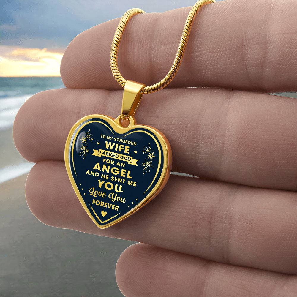 To My Wife Heart Necklace Gift from Husband, Birthday Gift for Soulmate, Husband and Wife Present