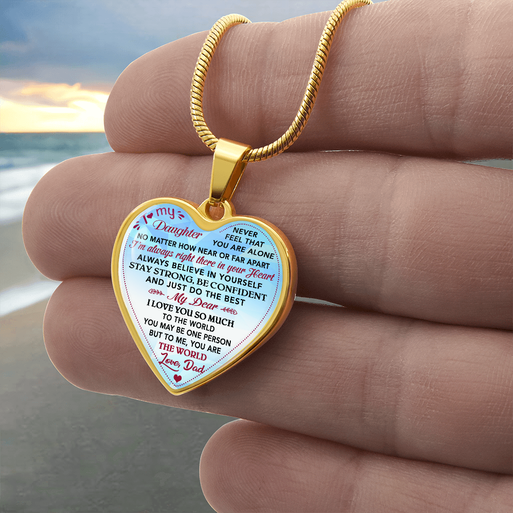Father & Daughter Unique Inspirational Heart Necklace Gift For Little Princess (133105599807)