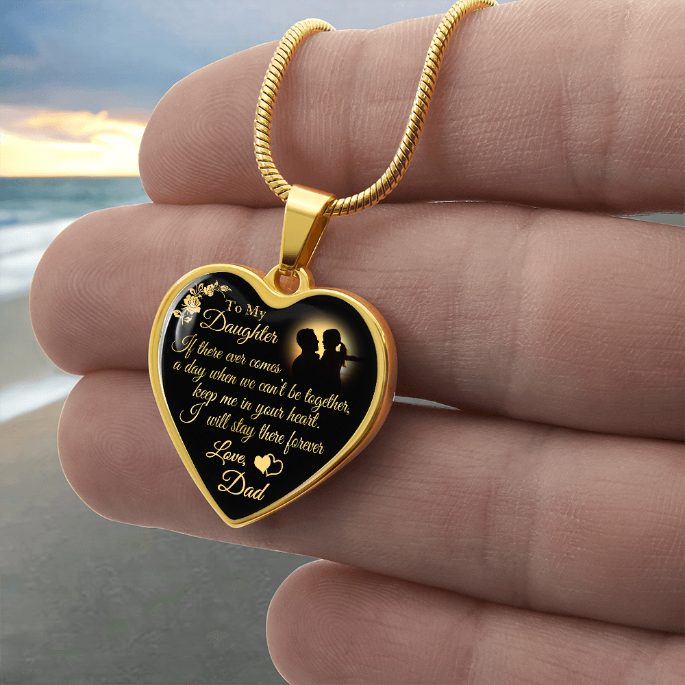 Dad To Daughter Forever Love Heart Necklace - Unique Gift for Little Girl - Meaningful Present for Birthday, Back to School, Christmas