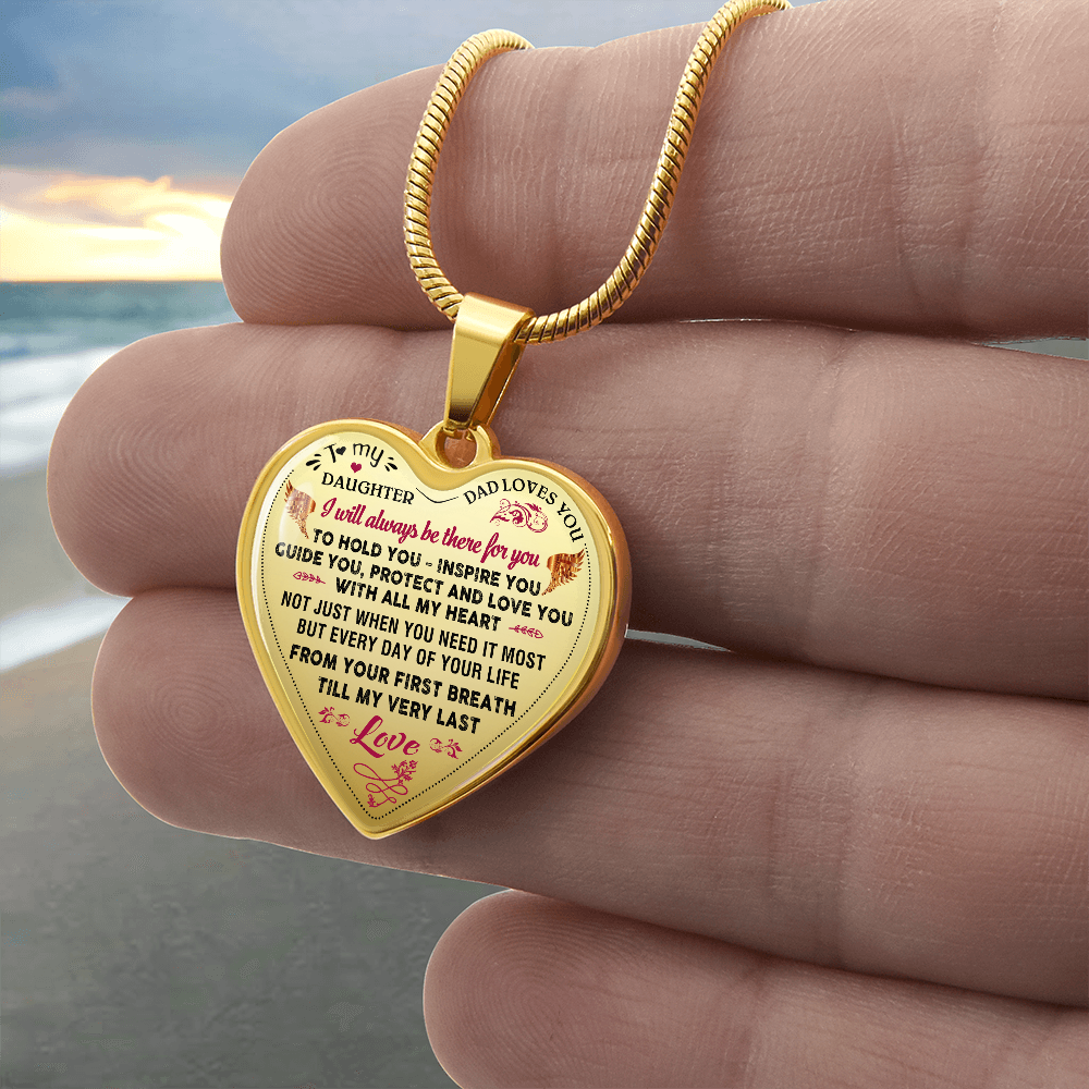 Proud Father to Daughter Gifts from Daddy Papa - Unique Novelty Luxury Necklace (132869730796)