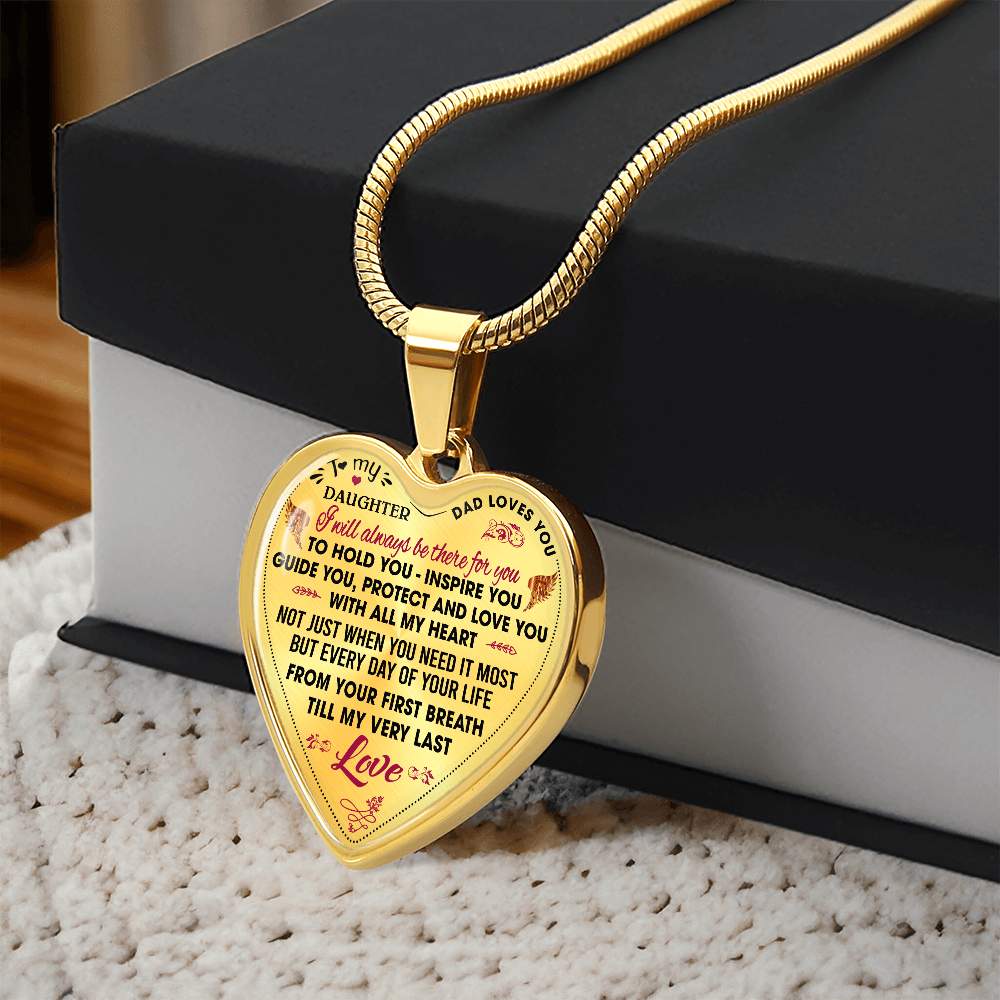 Proud Father to Daughter Gifts from Daddy Papa - Unique Novelty Luxury Necklace (132869730796)