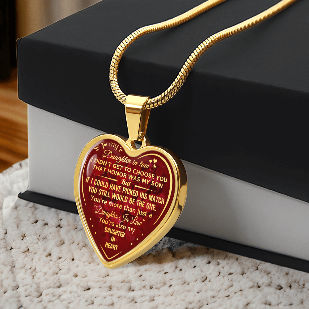 To My Daughter In Law Love Gift Luxury Heart Pendant Necklace for Bonus Daughter (134032062455)