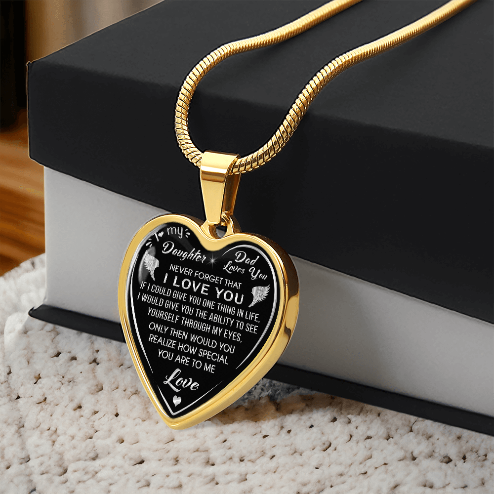 Dad to Daughter Gift Novelty Luxury Unique Heart Necklace From Father, Daddy, Papa for Little Girl's Birthday, Back to School (132629516810)