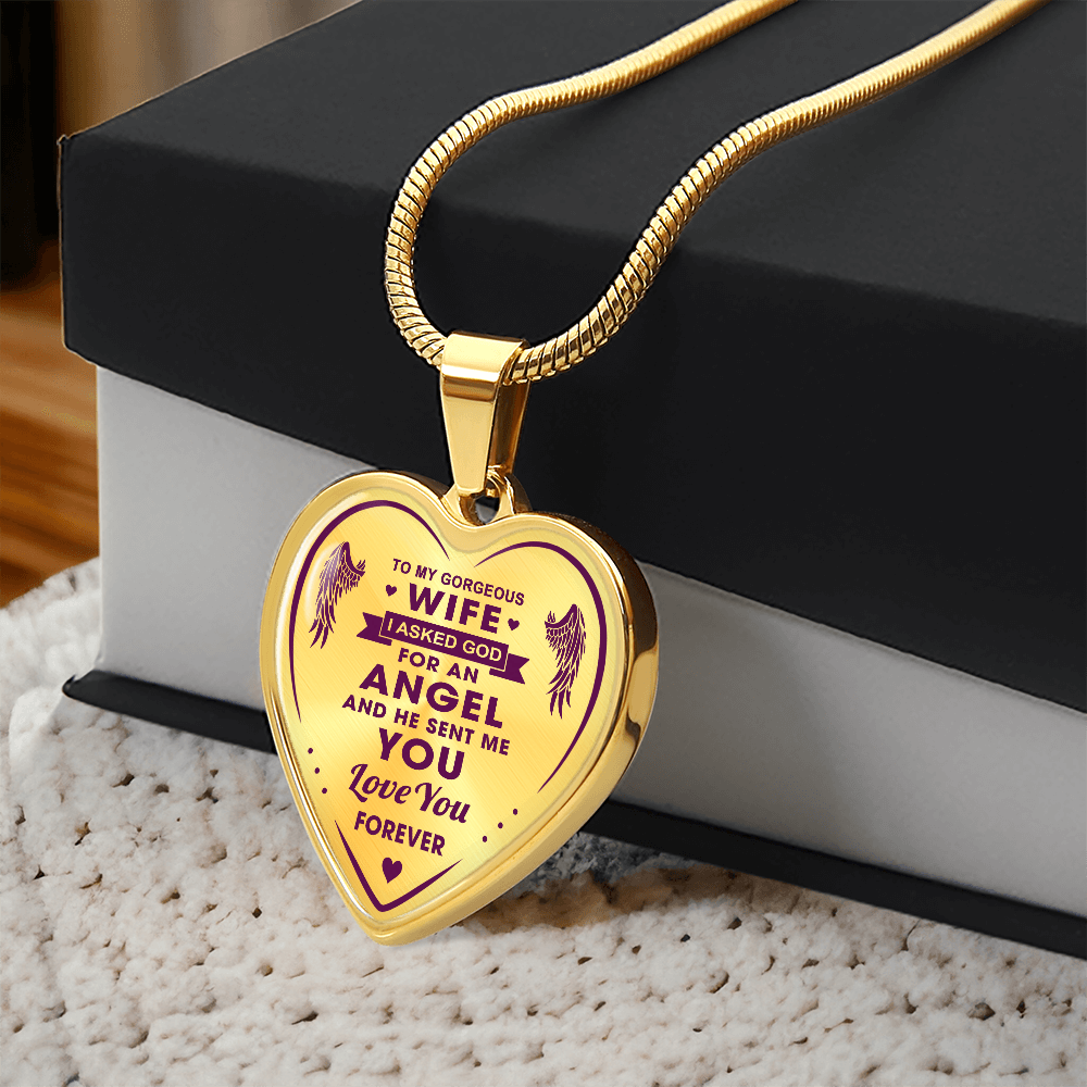 To My Gorgeous Wife Heart Necklace Forever Love Gift for Valentines Day Birthday (132672051054)