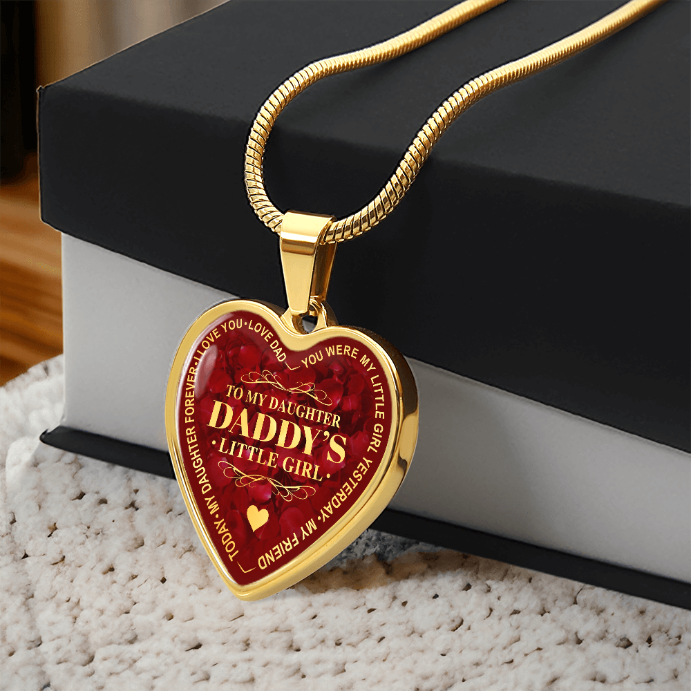 To My Daughter Luxury Heart Necklace, Dad and Daughter Gift For Birthday Wedding (132950172012)