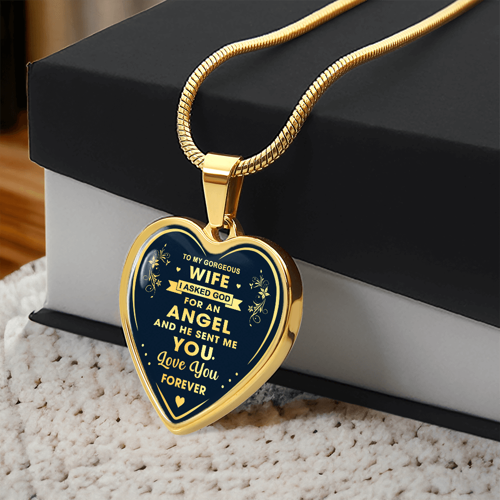 To My Wife Heart Necklace Gift from Husband, Birthday Gift for Soulmate, Husband and Wife Present