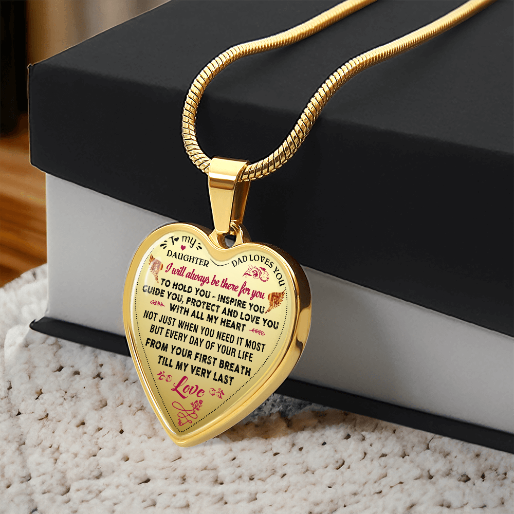 Proud Father to Daughter Gifts from Daddy Papa - Unique Novelty Luxury Necklace (132869730796)