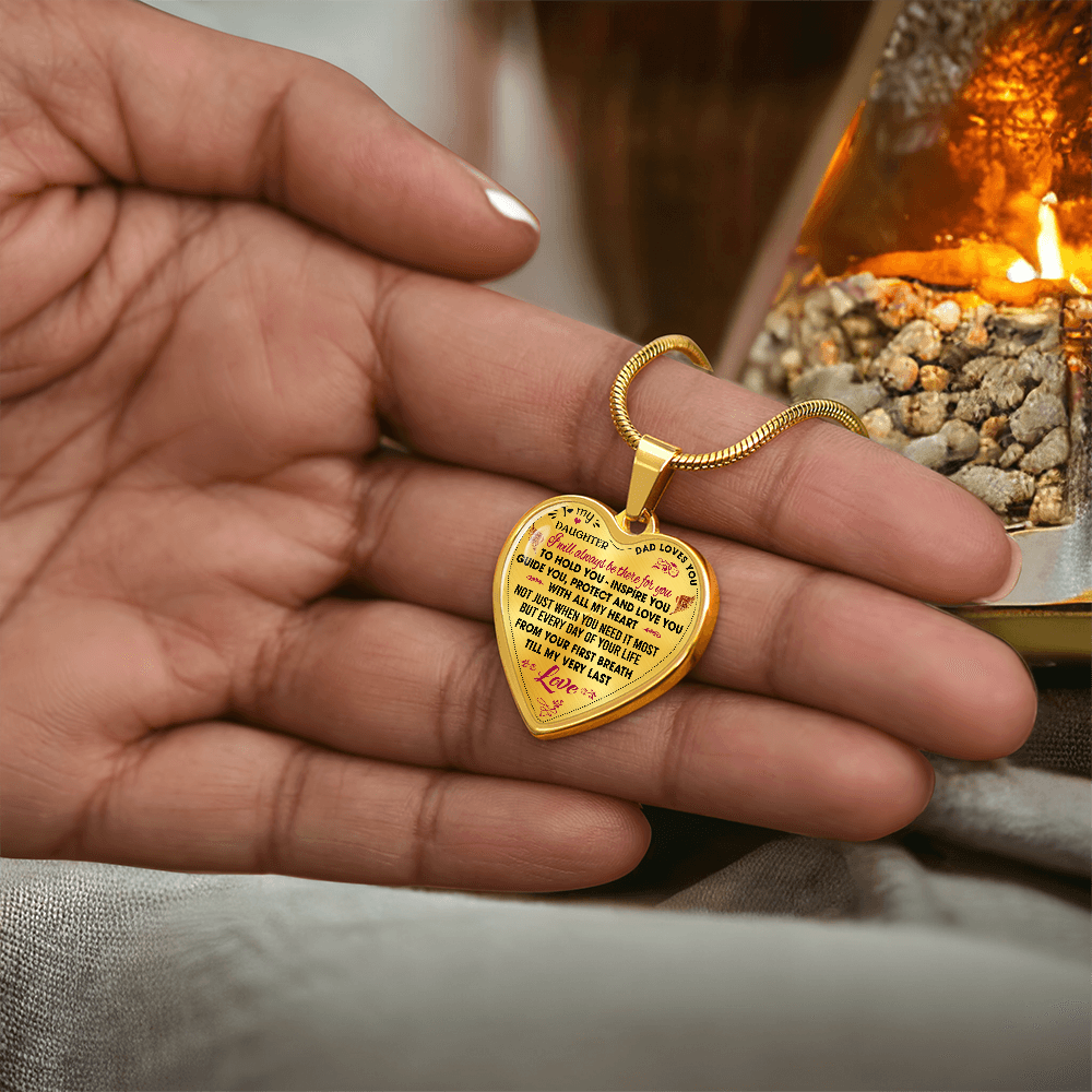 Proud Father to Daughter Gifts from Daddy Papa - Unique Novelty Luxury Necklace (132869730796)