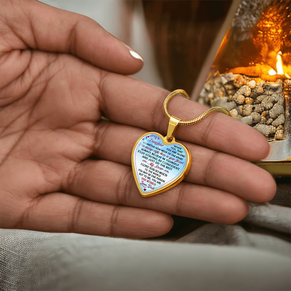 Father & Daughter Unique Inspirational Heart Necklace Gift For Little Princess (133105599807)