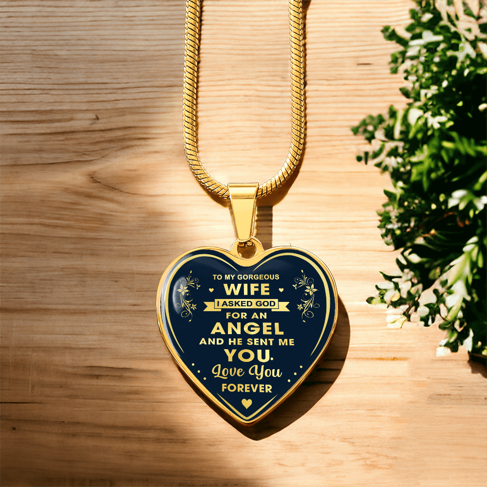 To My Wife Heart Necklace Gift from Husband, Birthday Gift for Soulmate, Husband and Wife Present