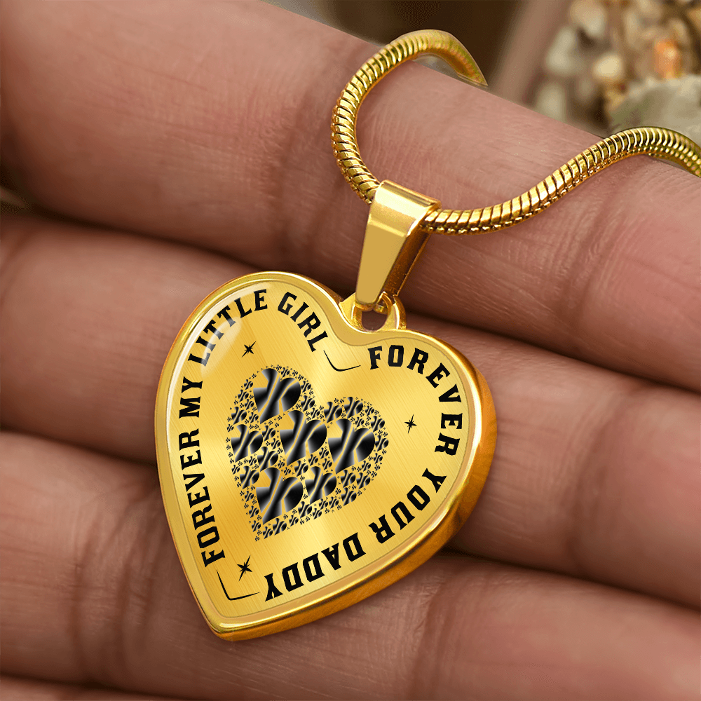 Dad to Daughter Gift, Forever My Little Girl Inspirational Heart Trendy Necklace (132650065815)