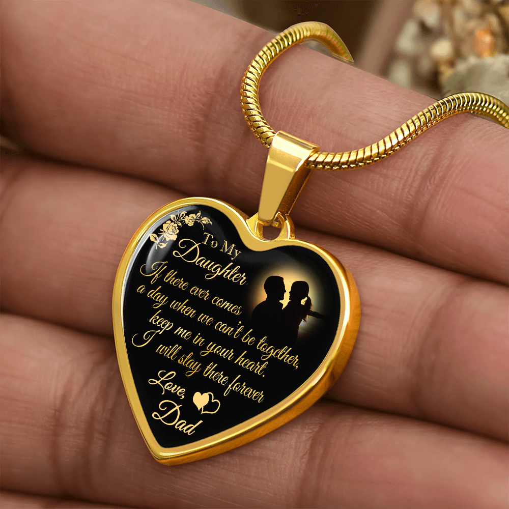 Dad To Daughter Forever Love Heart Necklace - Unique Gift for Little Girl - Meaningful Present for Birthday, Back to School, Christmas