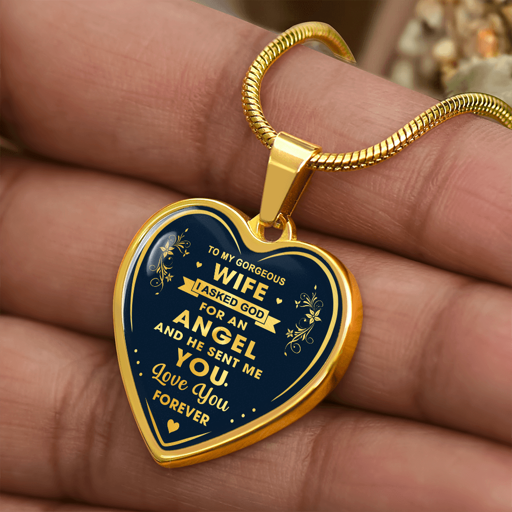 To My Wife Heart Necklace Gift from Husband, Birthday Gift for Soulmate, Husband and Wife Present