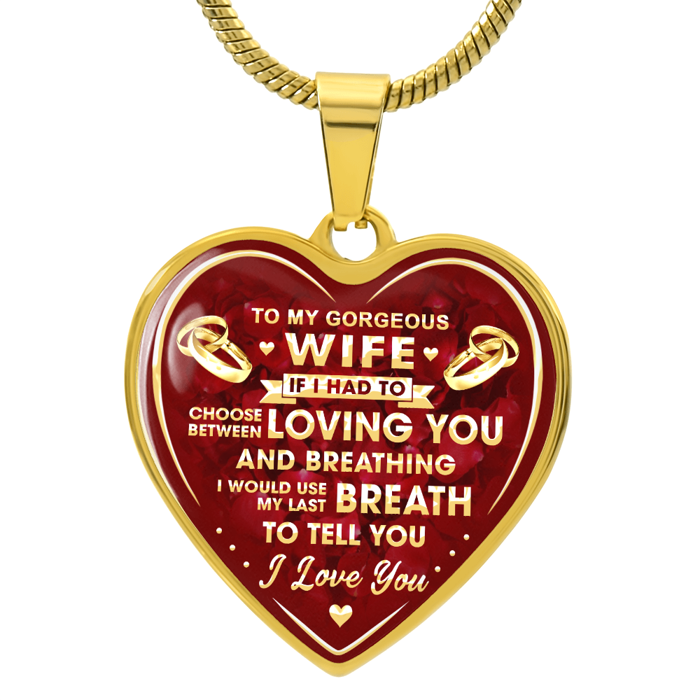 Romantic Gift for Wife, Wedding Heart Necklace - Husband and Wife Heartfelt Gift (132950845308)