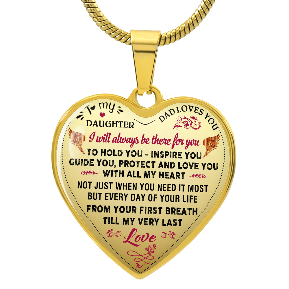 Proud Father To Daughter Gift From Daddy Papa - Unique Novelty Luxury Necklace for Little Girl, Princess (132869730796)