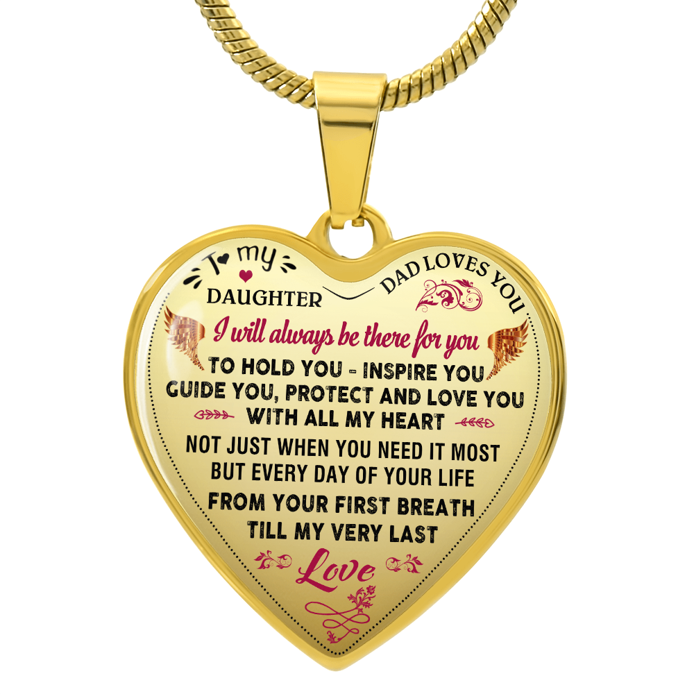 Proud Father to Daughter Gifts from Daddy Papa - Unique Novelty Luxury Necklace (132869730796)