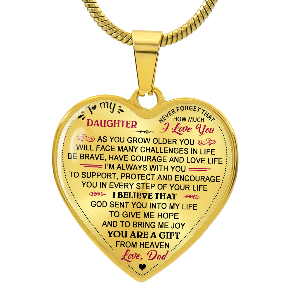 Father And Daughter Gift - To My Daughter Luxury Novelty Necklace From Dad Daddy (132868494839)