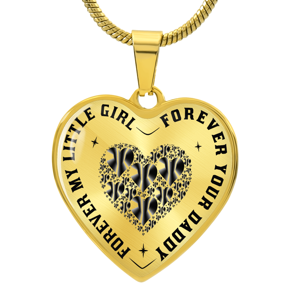 Dad to Daughter Gift, Forever My Little Girl Inspirational Heart Trendy Necklace (132650065815)