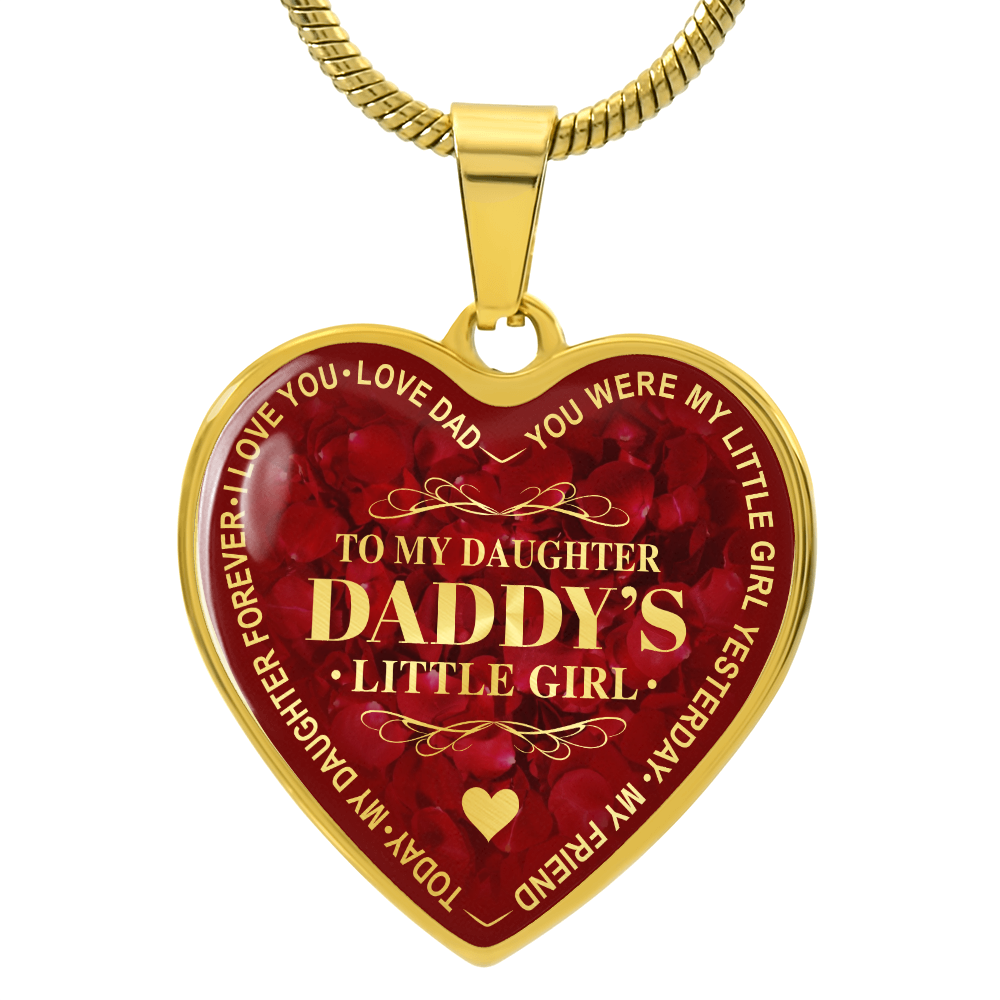 To My Daughter Luxury Heart Necklace, Dad and Daughter Gift For Birthday Wedding (132950172012)