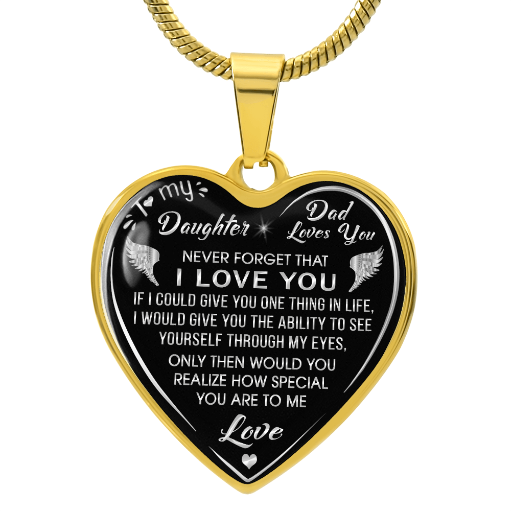 Dad to Daughter Gift Novelty Luxury Unique Heart Necklace From Father, Daddy, Papa for Little Girl's Birthday, Back to School (132629516810)