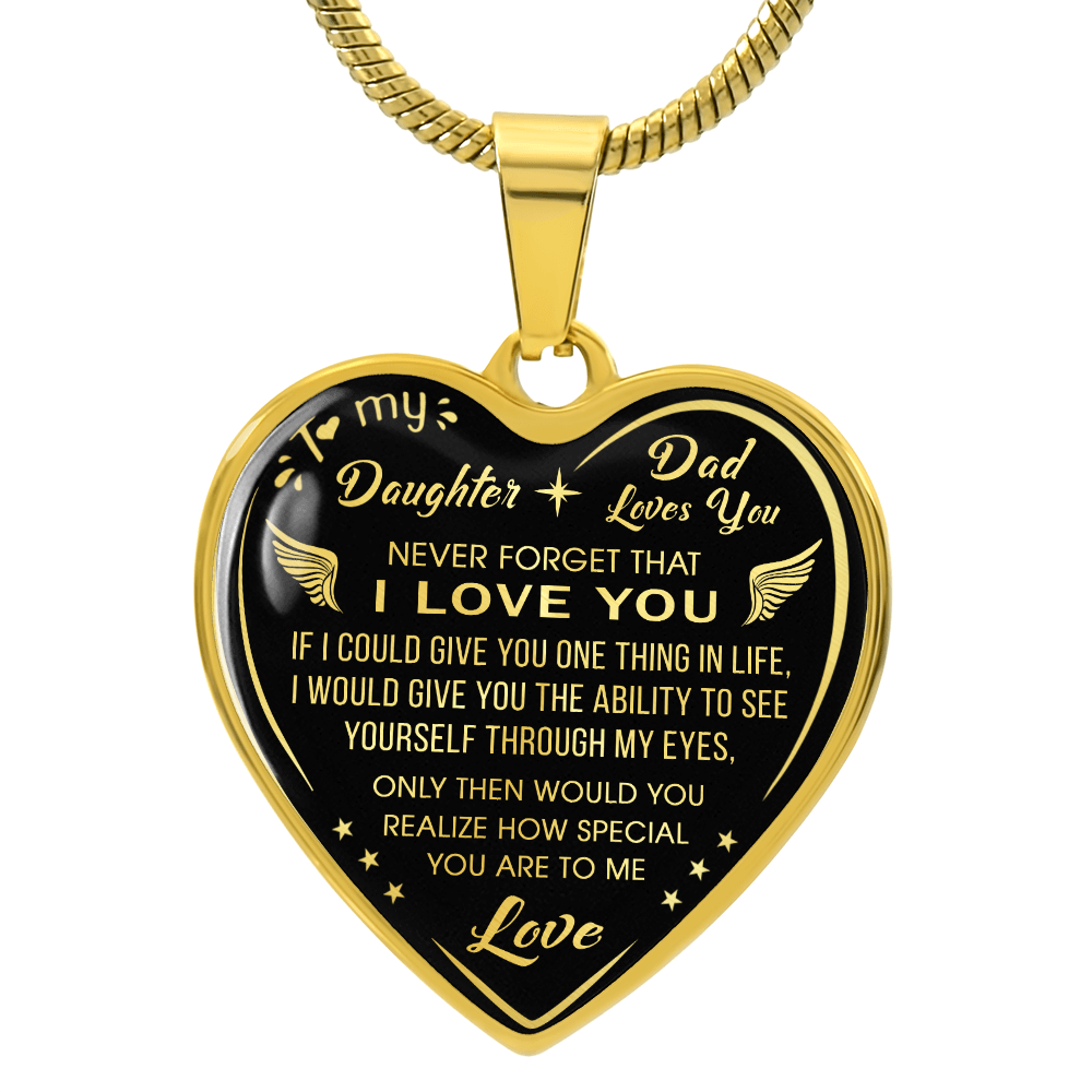 Dad To Daughter Gift Novelty Luxury Unique Heart Necklace from Father Daddy Papa (132629516810)
