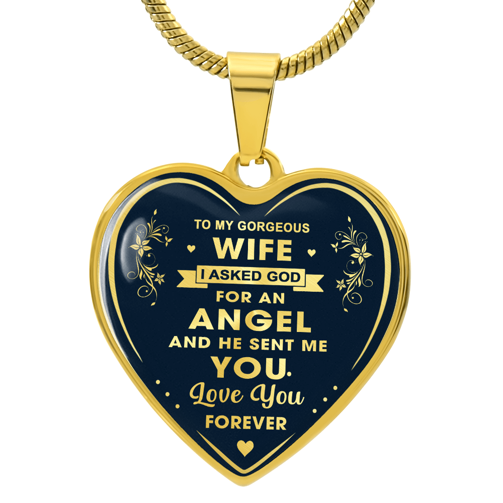To My Wife Heart Necklace Gift from Husband, Birthday Gift for Soulmate, Husband and Wife Present
