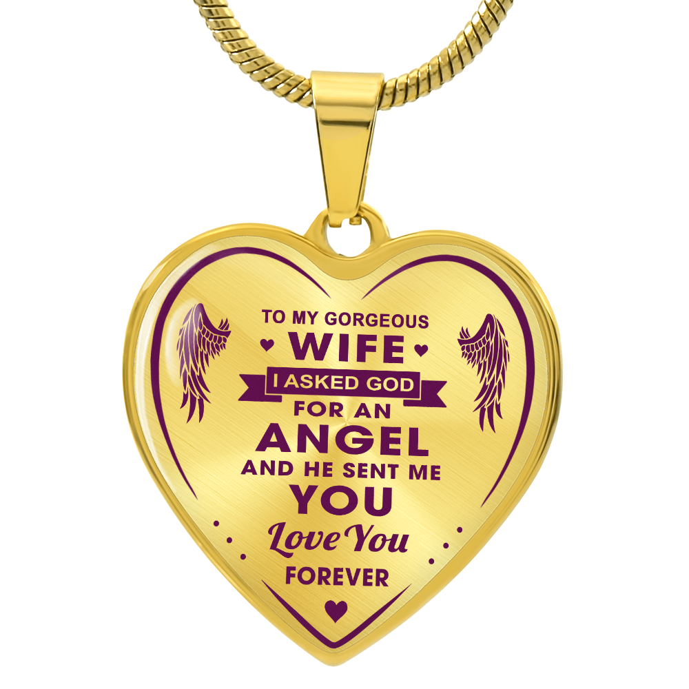 To My Gorgeous Wife Heart Necklace Forever Love Gift for Valentines Day Birthday (132672051054)