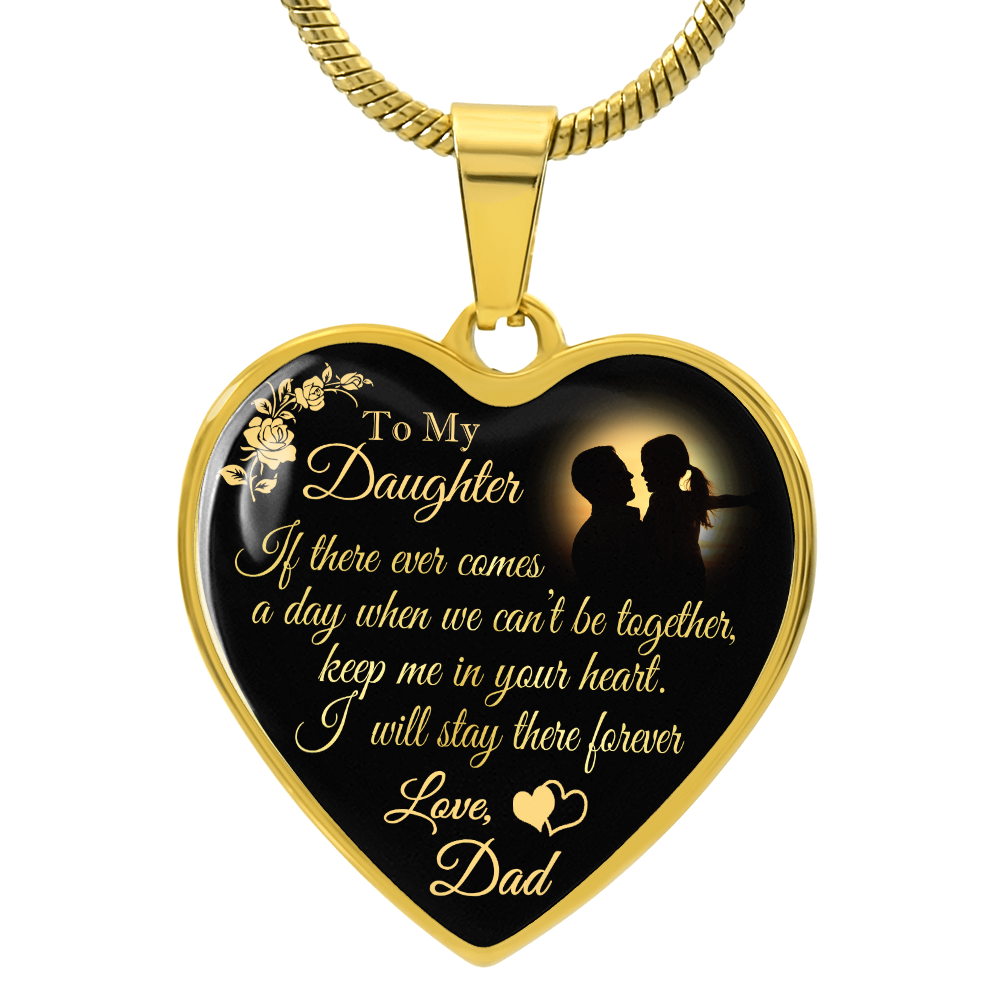 Dad To Daughter Forever Love Heart Necklace - Unique Gift for Little Girl - Meaningful Present for Birthday, Back to School, Christmas