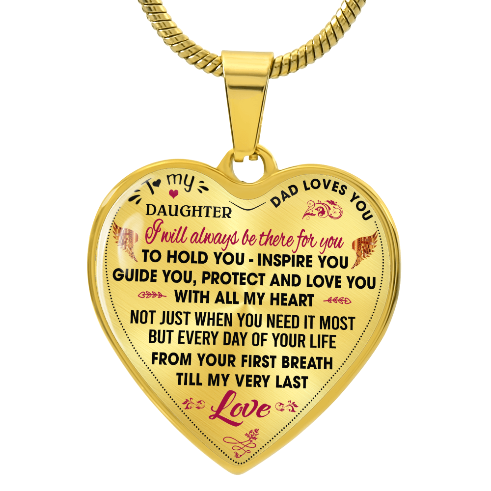 Proud Father to Daughter Gifts from Daddy Papa - Unique Novelty Luxury Necklace (132869730796)