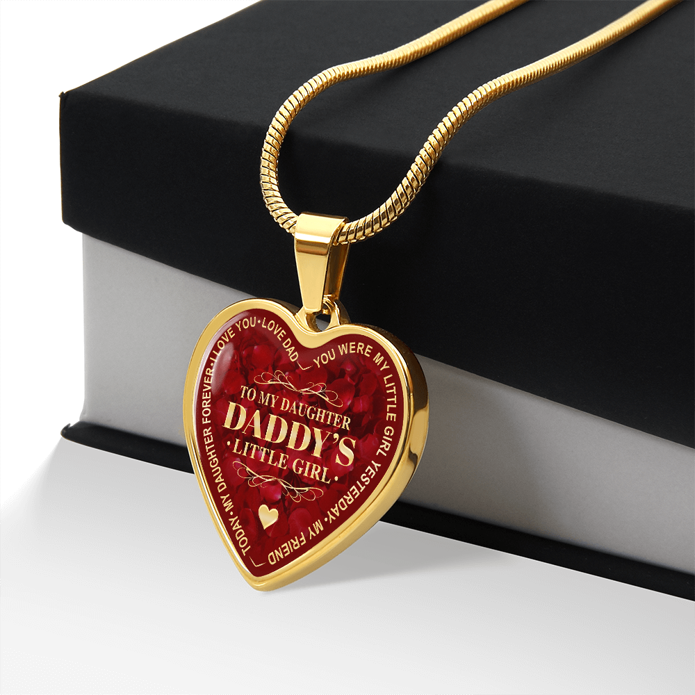 To My Daughter Luxury Heart Necklace, Dad and Daughter Gift For Birthday Wedding (132950172012)