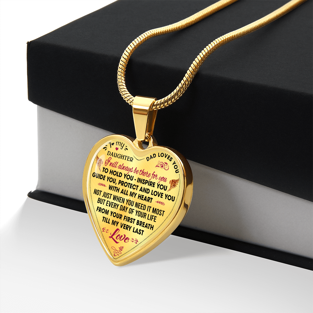 Proud Father to Daughter Gifts from Daddy Papa - Unique Novelty Luxury Necklace (132869730796 - I)