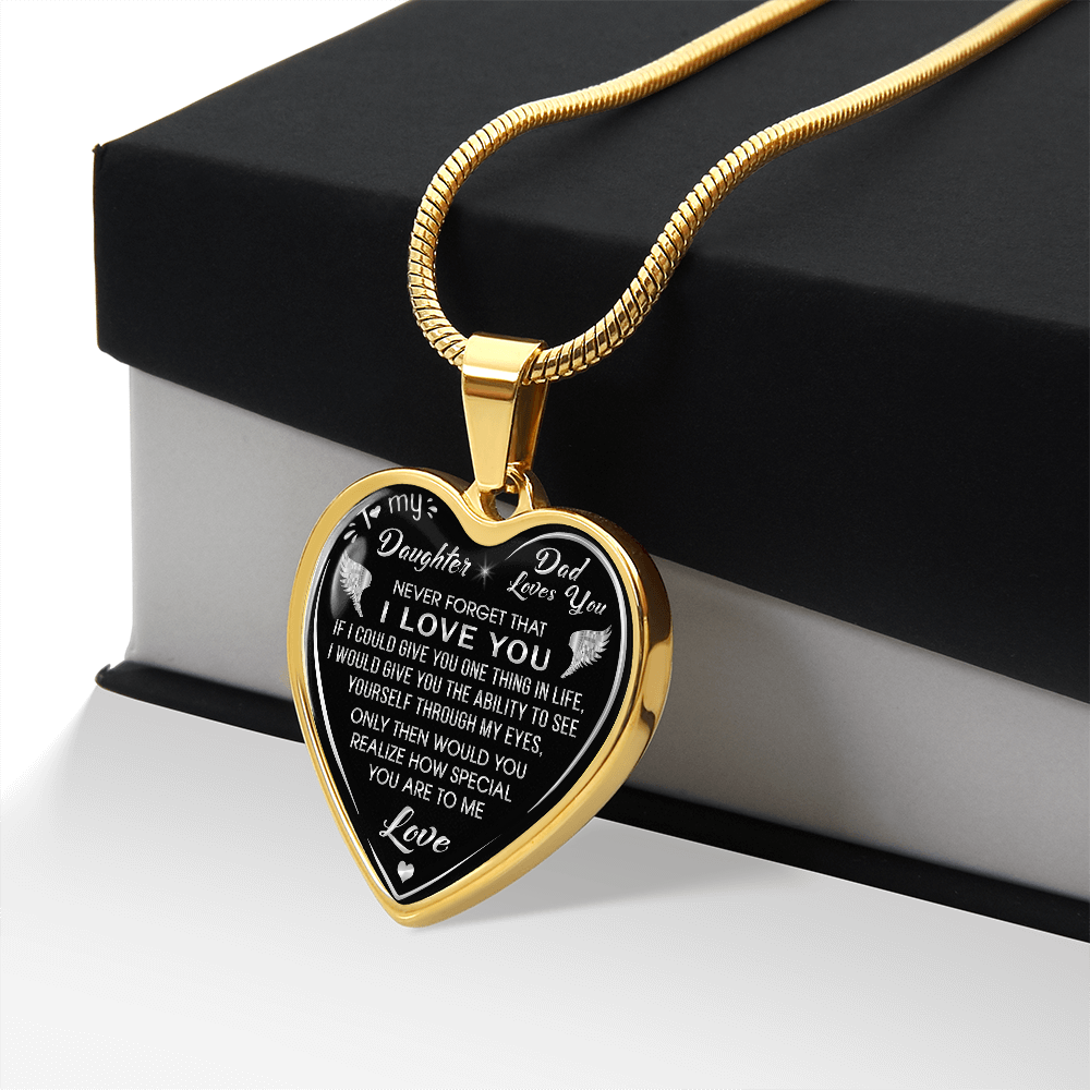 Dad to Daughter Gift Novelty Luxury Unique Heart Necklace From Father, Daddy, Papa for Little Girl's Birthday, Back to School (132629516810)