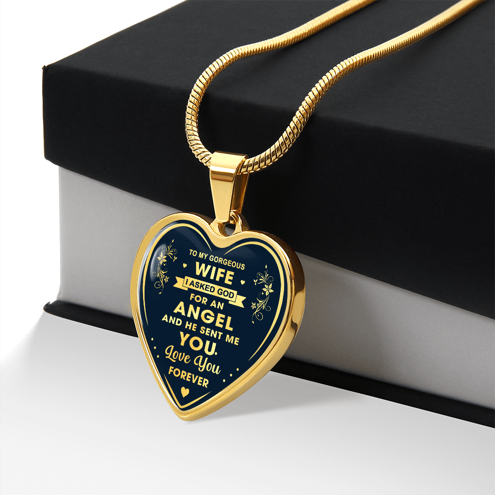 To My Wife Heart Necklace Gift from Husband, Birthday Gift for Soulmate, Husband and Wife Present