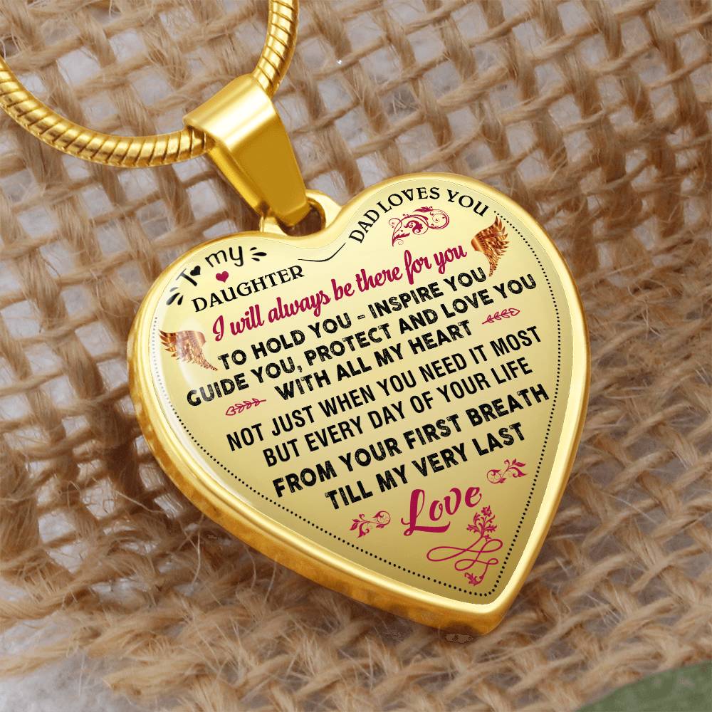 Proud Father to Daughter Gifts from Daddy Papa - Unique Novelty Luxury Necklace (132869730796)