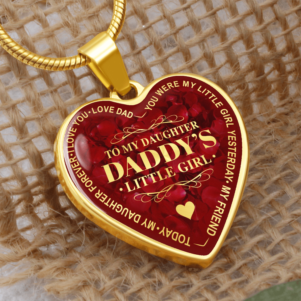 To My Daughter Luxury Heart Necklace, Dad and Daughter Gift For Birthday Wedding (132950172012)