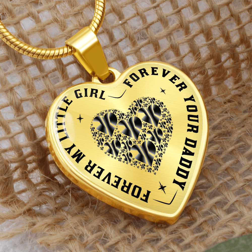 Dad to Daughter Gift, Forever My Little Girl Inspirational Heart Trendy Necklace (132650065815)