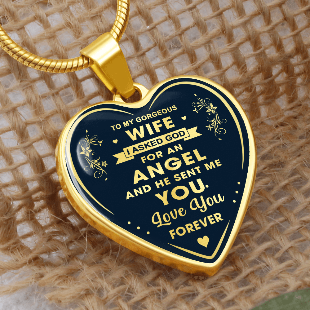To My Wife Heart Necklace Gift from Husband, Birthday Gift for Soulmate, Husband and Wife Present