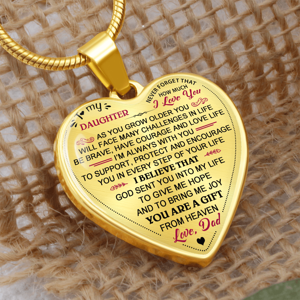 Father And Daughter Gift - To My Daughter Luxury Novelty Necklace From Dad Daddy (132868494839)
