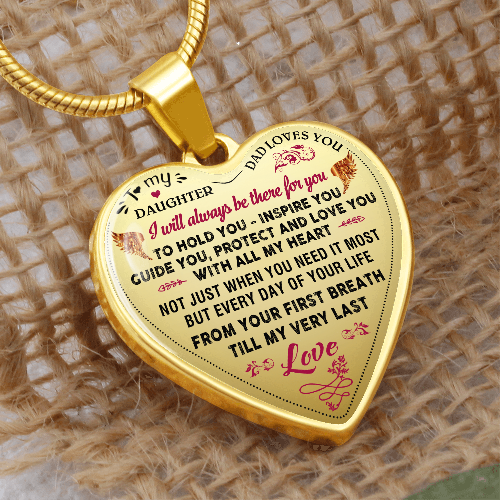 Proud Father To Daughter Gift From Daddy Papa - Unique Novelty Luxury Necklace for Little Girl, Princess (132869730796)