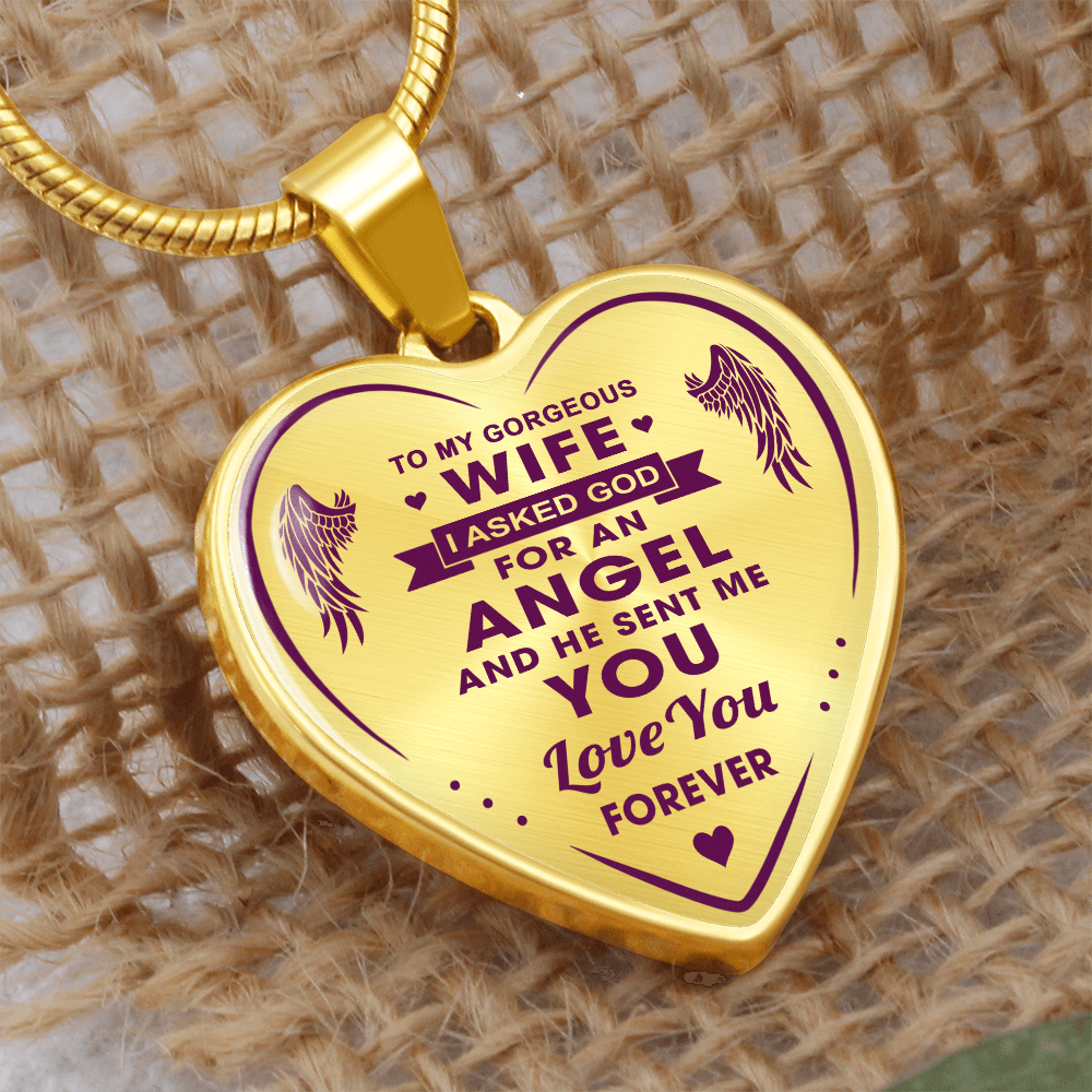 To My Gorgeous Wife Heart Necklace Forever Love Gift for Valentines Day Birthday (132672051054)