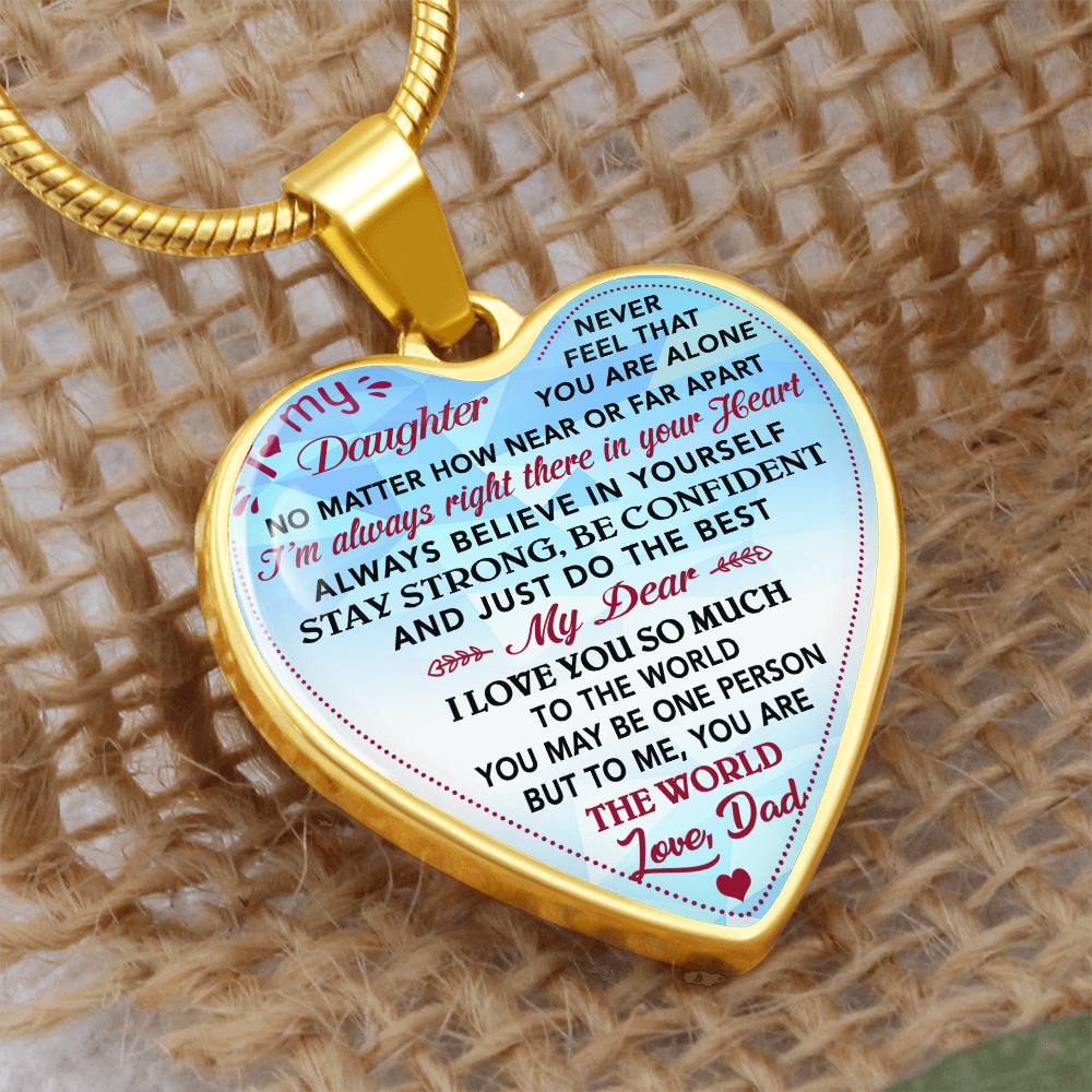 Father & Daughter Unique Inspirational Heart Necklace Gift For Little Princess (133105599807)