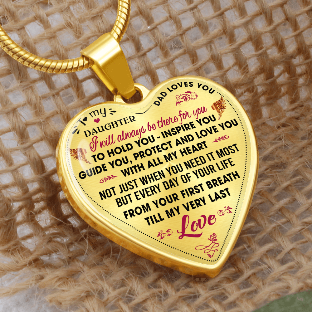 Proud Father to Daughter Gifts from Daddy Papa - Unique Novelty Luxury Necklace (132869730796)