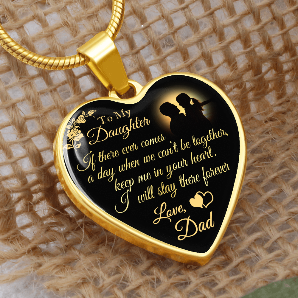 Dad To Daughter Forever Love Heart Necklace - Unique Gift for Little Girl - Meaningful Present for Birthday, Back to School, Christmas